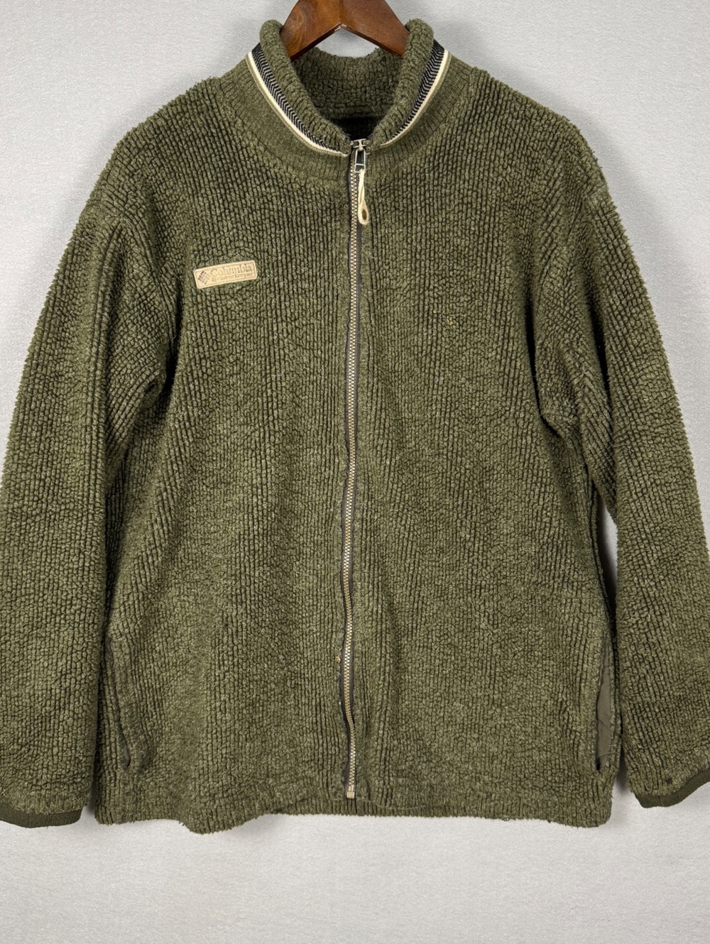 Vintage 90s Columbia Fleece Jacket Men's L Green USA Made